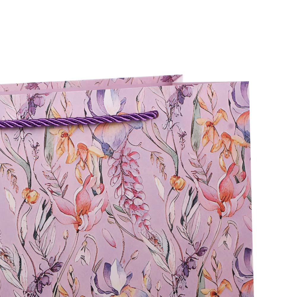 Пакет подарочный бумажный тм LADECOR, L 26x32x10 см, "Цветы" арт 2, 4 дизайна, арт.№ 507-483