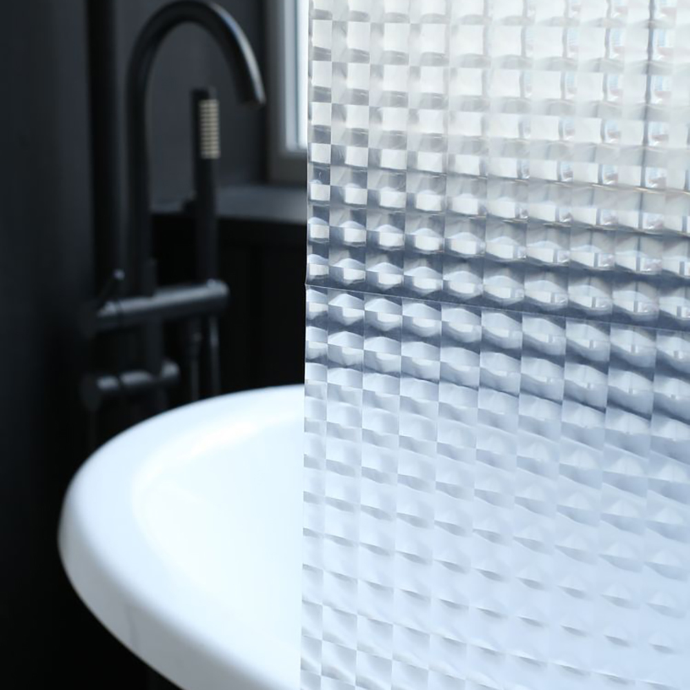 Штора для ванной 3D геометрия 180х180см (12 колец), ПЕВА, ромбики, арт.№ 461-676