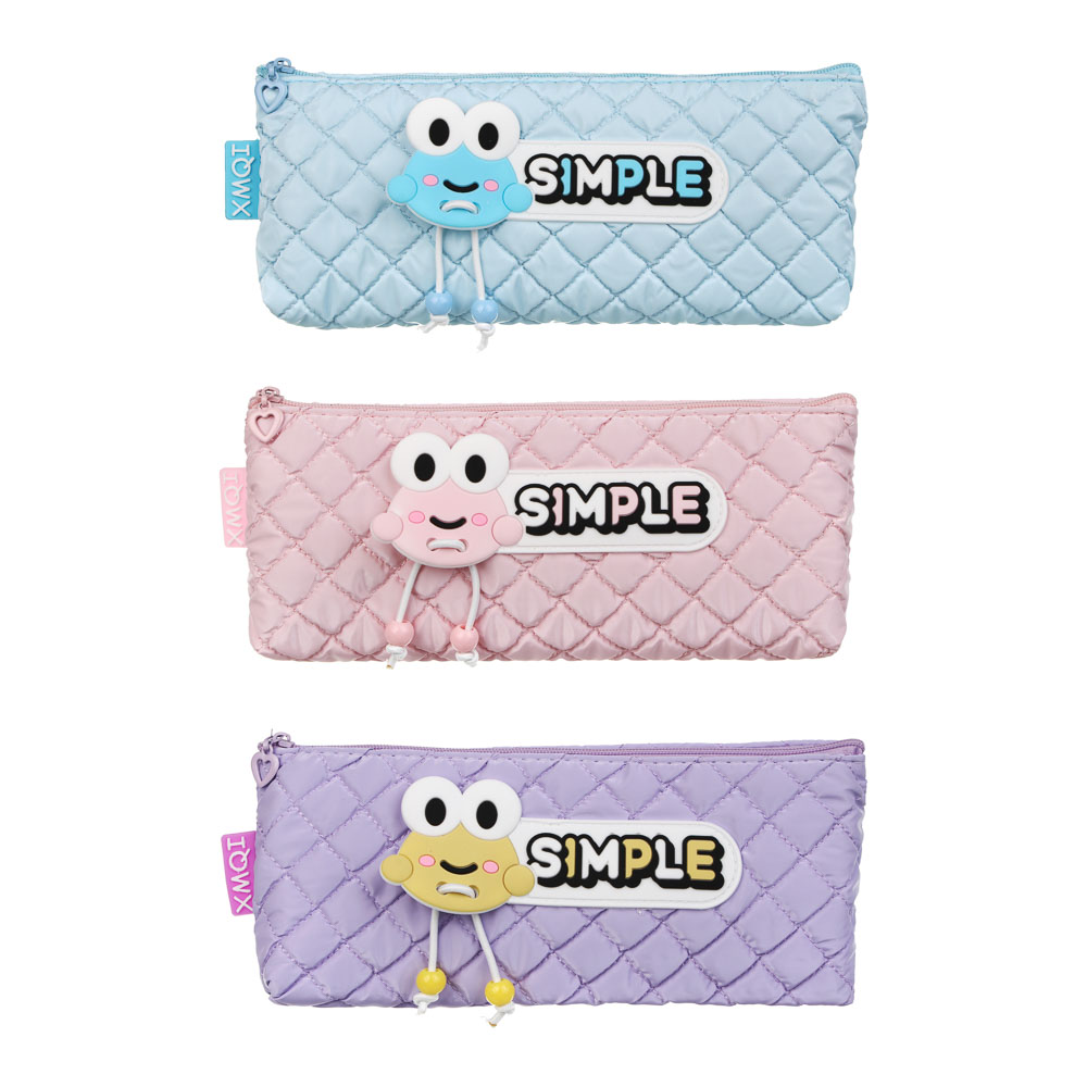 Пенал прямоугольный 1 отд., 21,5х4х9см, объем.апплик., шнурок, нашивка из силикона, полиэстер, 3 цв., арт.№ 532-088