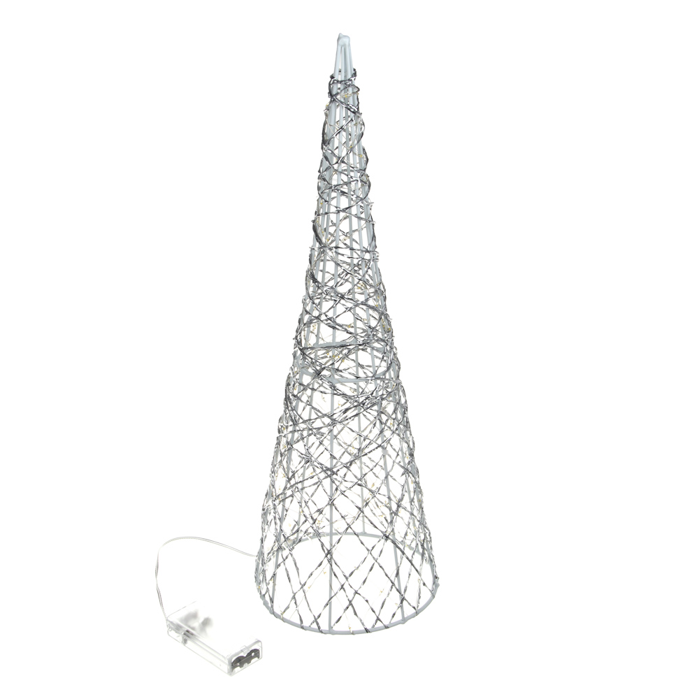 Декоративная фигура "Ёлка" тм СНОУ БУМ, 46x15см, 140LED, шампань, постоянное свечение, 2хАА, металл, арт.№ 306-171
