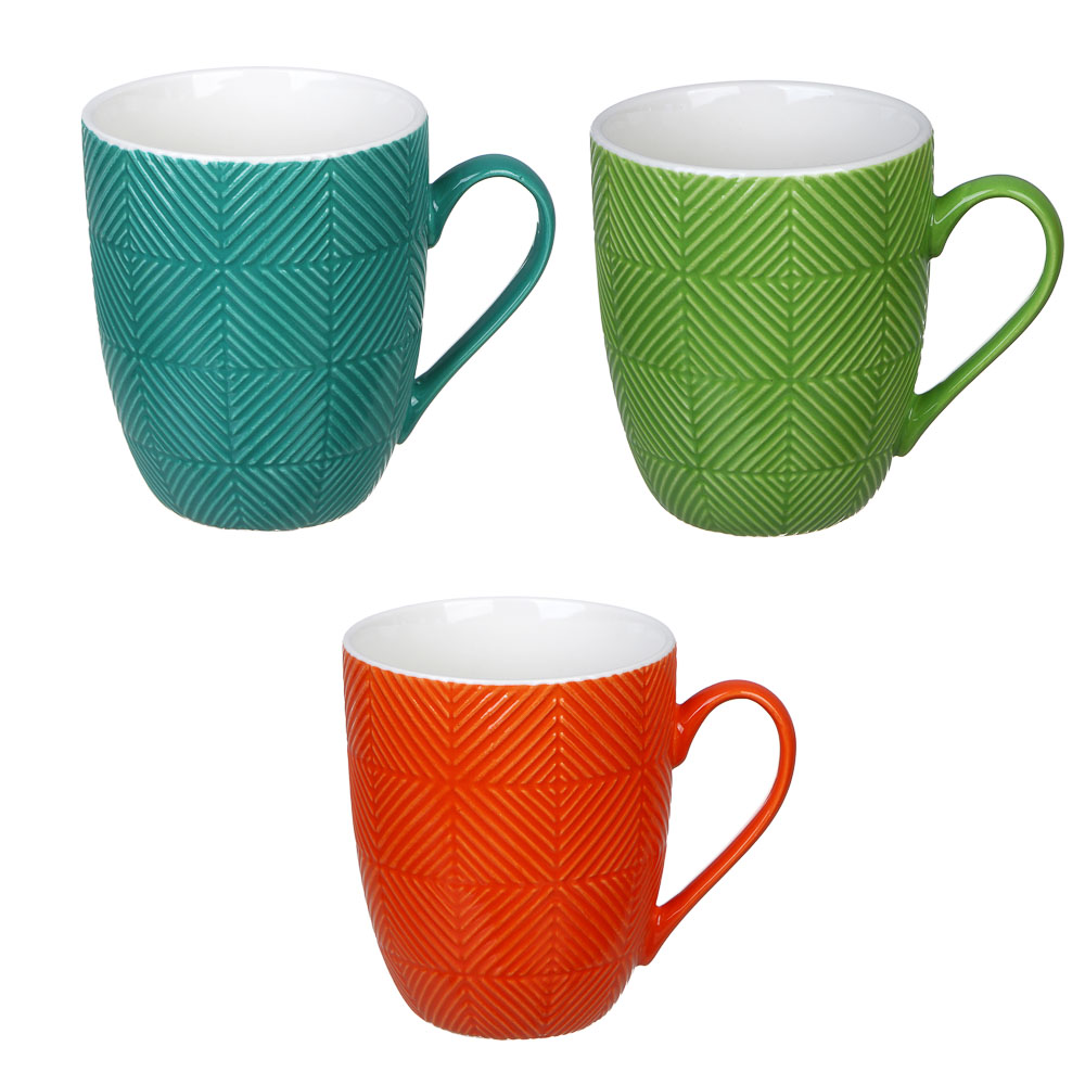 MILLIMI Кружка Квадрат, 380 мл, фарфор, 3 цвета, арт.№ 806-323