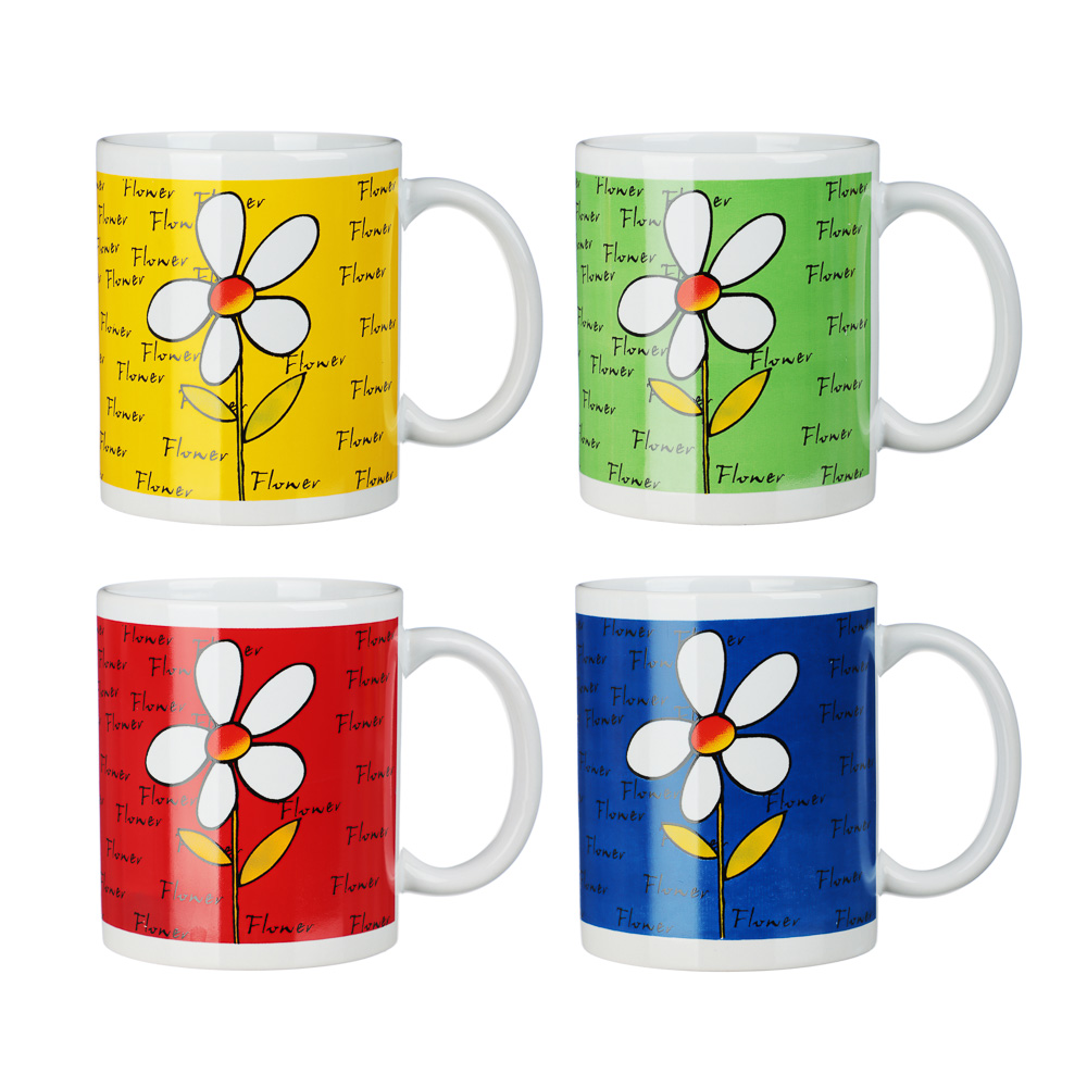 MILLIMI Кружка Цветок, 320мл, фарфор, 4 дизайна, арт.№ 806-346