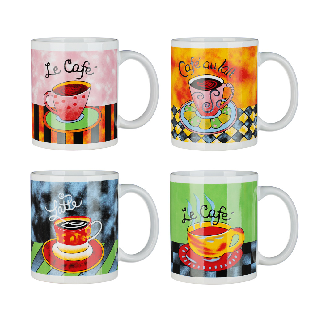 MILLIMI Кружка Настроение, 320мл, фарфор, 4 дизайна, арт.№ 806-347