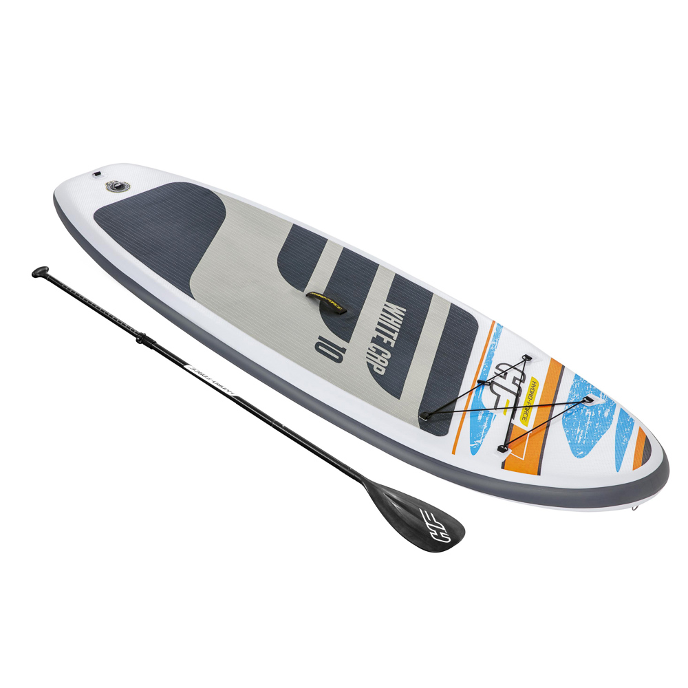 BestWay SUP-доска ВАЙТ-КЭП (весло, руч. насос, рюкзак, трос, плавник) 3,05м*84см*12см, 65342, арт.№ 813-002