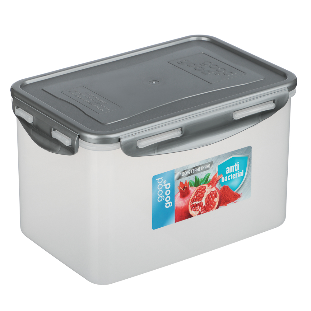 Контейнер герметичный для СВЧ с защелками, 2,2л, 205х135х130мм, пластик, арт.№ 861-334