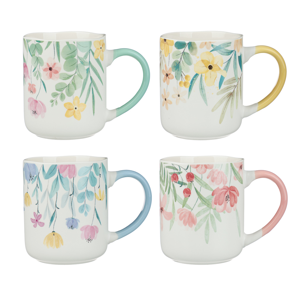 Кружка тм MILLIMI Весна, 380мл, фарфор, 4 дизайна, арт.№ 806-365