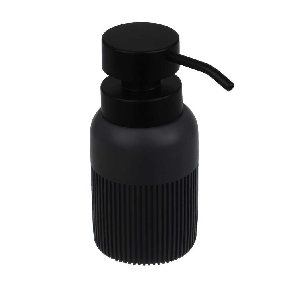 Диспенсер для жидкого мыла тм VETTA Модена, 230мл, полирезин, серый, 7x7x15см, арт.№ 463-601