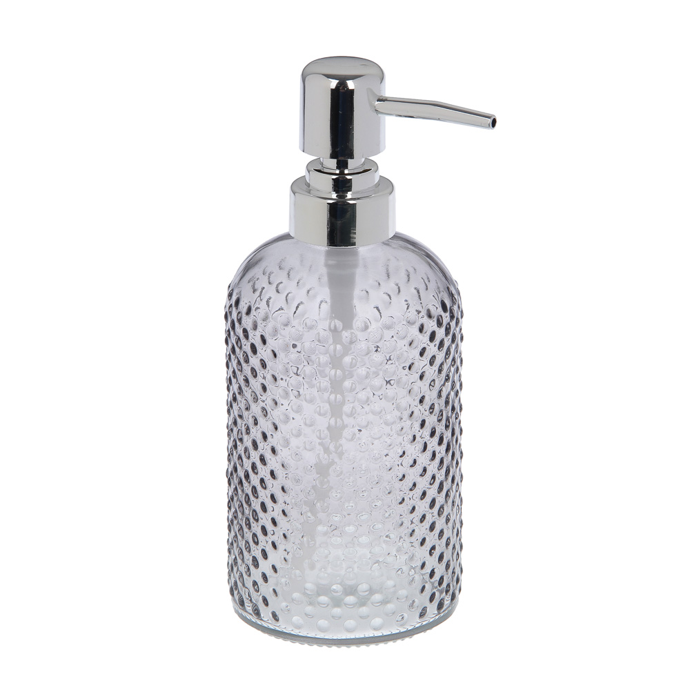 Диспенсер для жидкого мыла тм VETTA Асти, 350мл, стекло + АБС, 7,5x7,5x18,5см, арт.№ 463-604