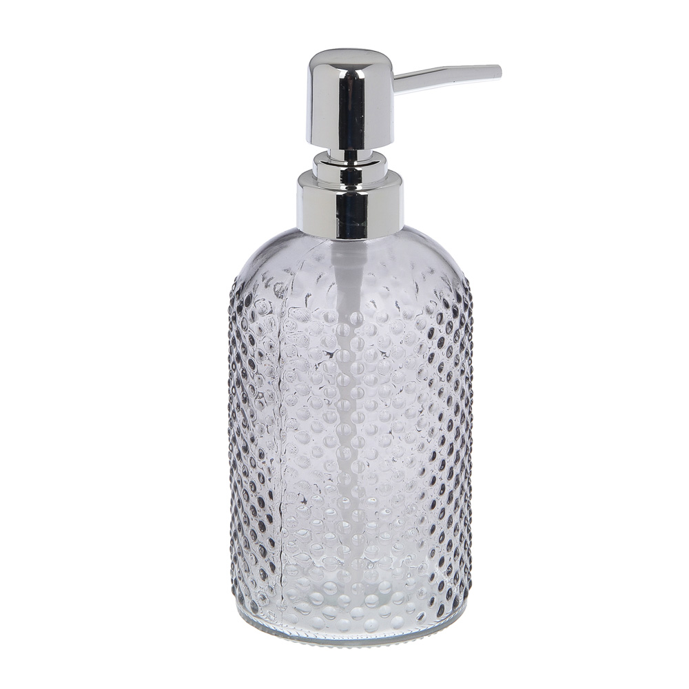 Диспенсер для жидкого мыла тм VETTA Асти, 350мл, стекло + АБС, 7,5x7,5x18,5см, арт.№ 463-604