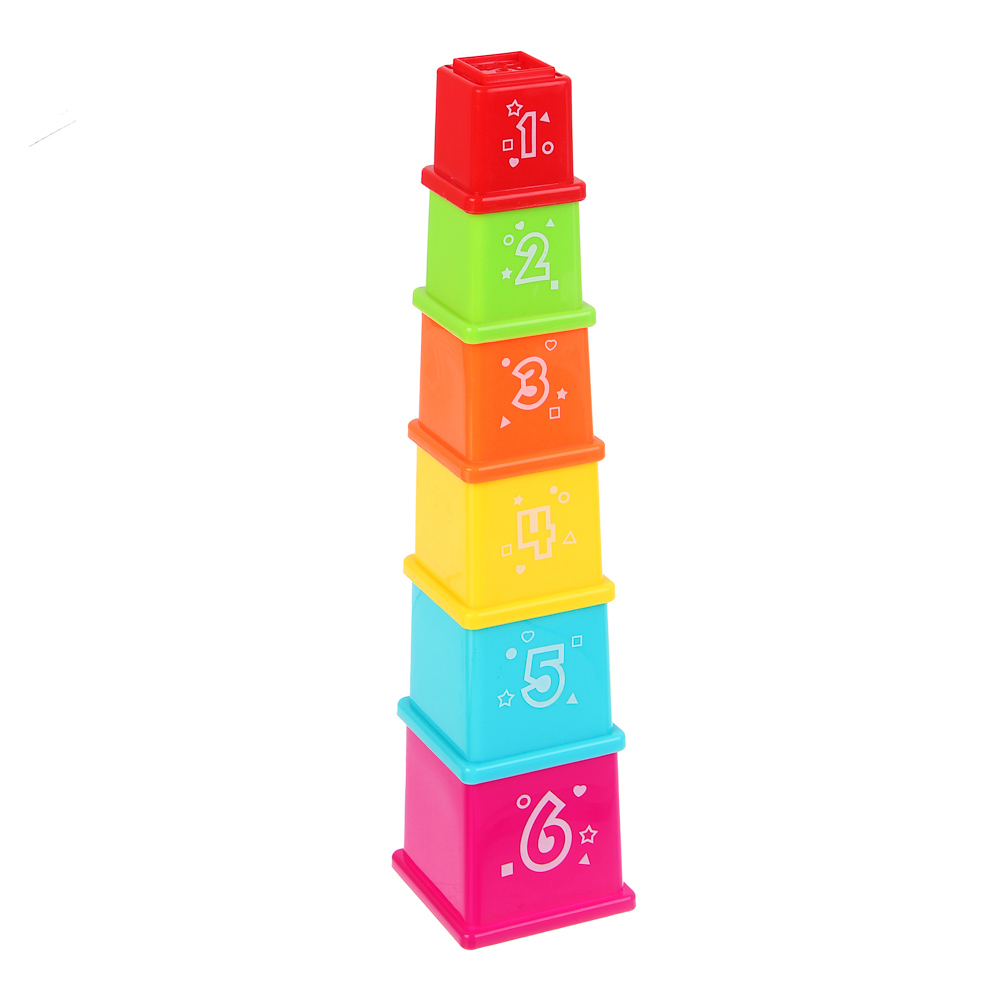 ИГРОЛЕНД Развивающая игрушка "Стаканчики", PP, 6,3х6,3х6,8см, арт.№ 270-057