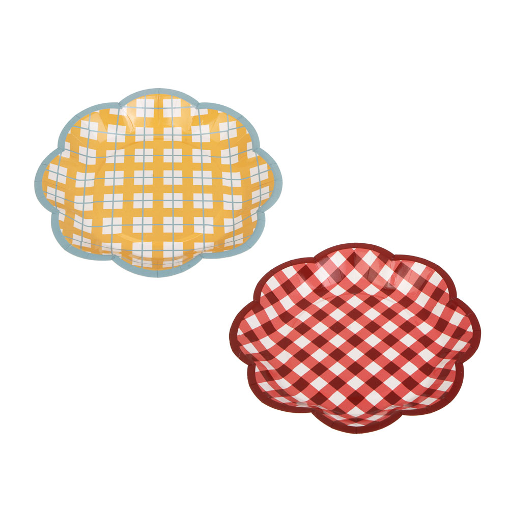 Набор тарелок бумажных "Клетка" тм Fntastic, 18 см, 6 шт, 2 вида, арт.№ 530-488