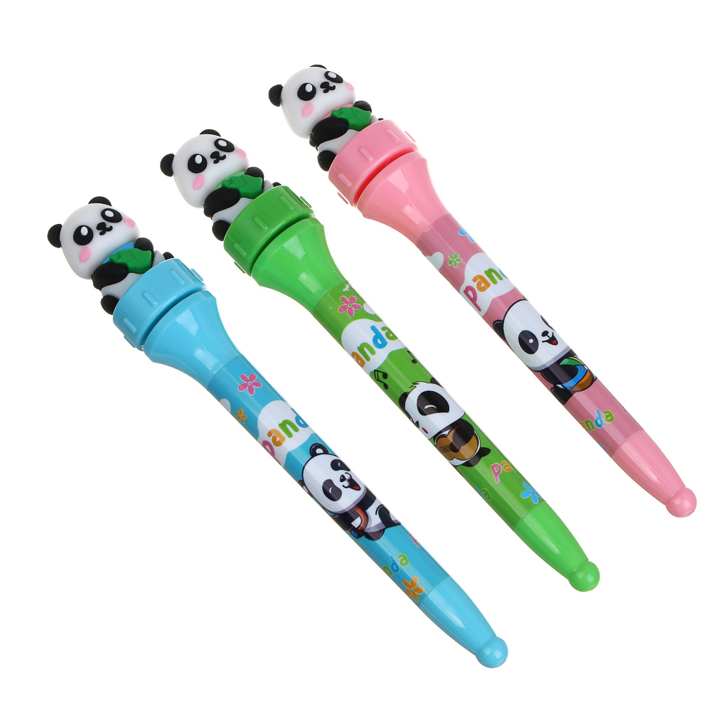 Ручка шариковая синяя, вертушка "Панда", 3 дизайна, арт.№ 591-271