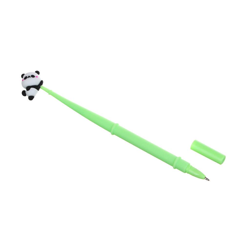 Ручка шариковая синяя, с наконечником в форме панды, гибкий корпус, 4 дизайна, шоу-бокс, арт.№ 591-273