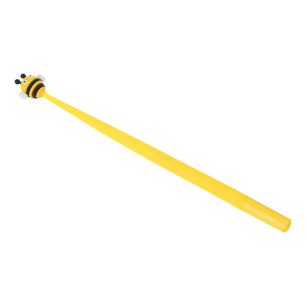 Ручка шариковая синяя, с наконечником в форме пчелки, гибкий корпус, 2 дизайна, шоу-бокс, арт.№ 591-274