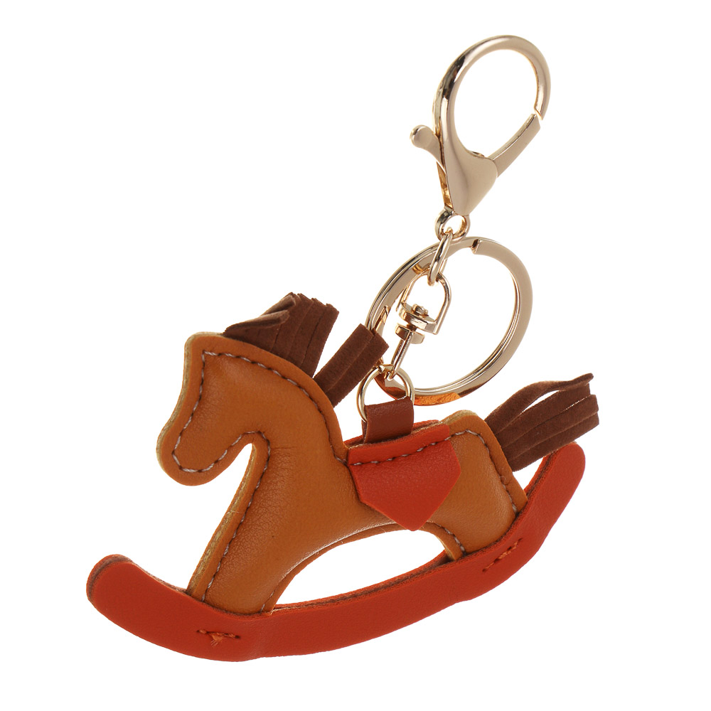 СНОУ БУМ Брелок лошадка иск.кожа бежевая, 9 см, арт.№ 705-022