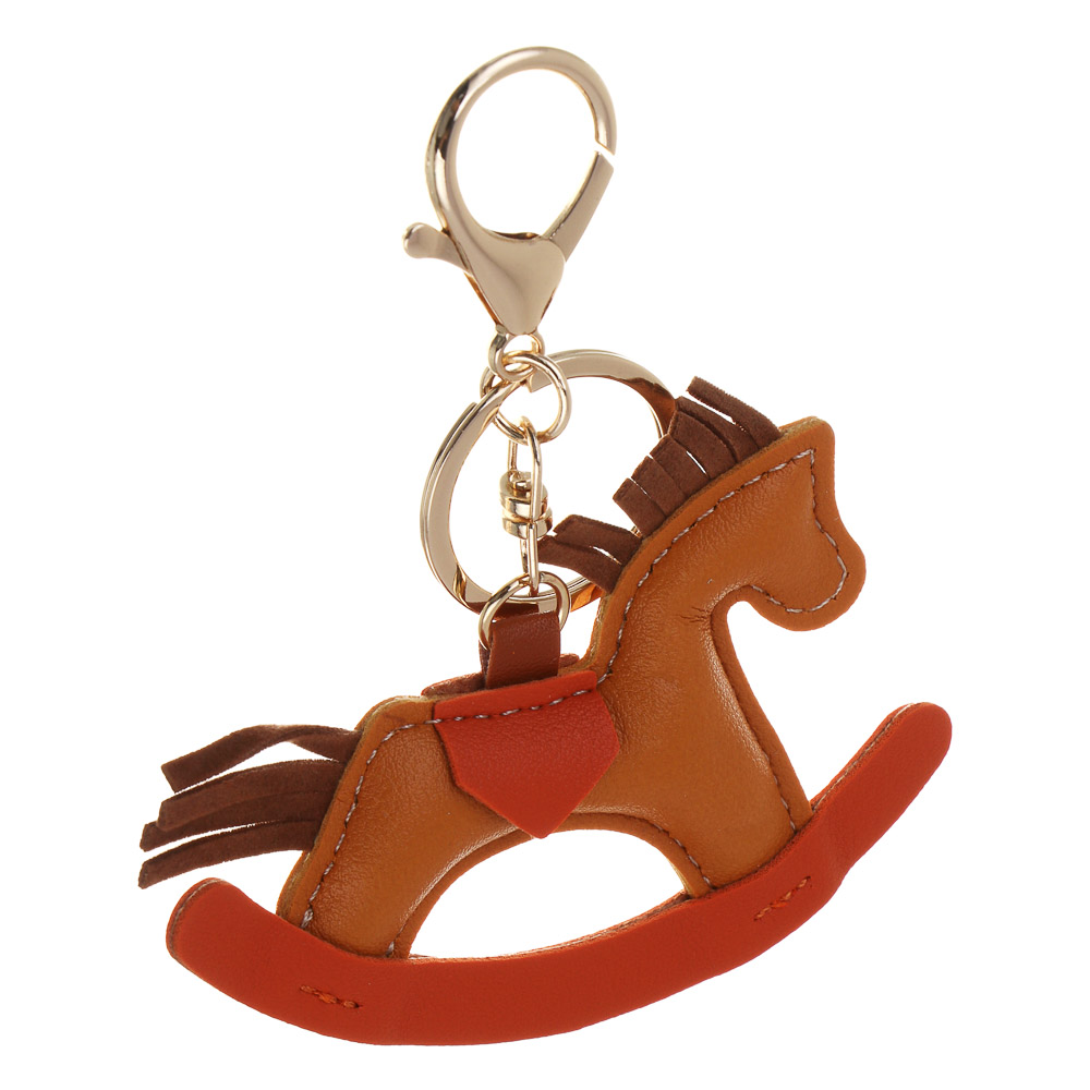СНОУ БУМ Брелок лошадка иск.кожа бежевая, 9 см, арт.№ 705-022