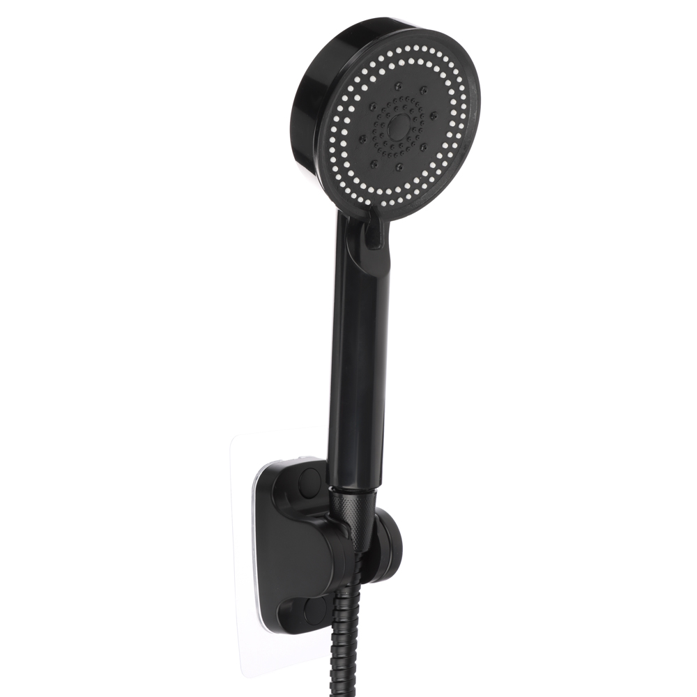 СоюзКран Набор для душа, лейка 90мм, 5 режимов, шланг 150см, держатель самокл., черный, арт.№ 545-068